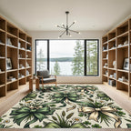 Sage Green Ribbon and Daisy Meadow Rug