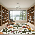 Golden Orange Blossom Garden Arrangement Rug