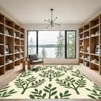 Green Branch Folk Art Rug