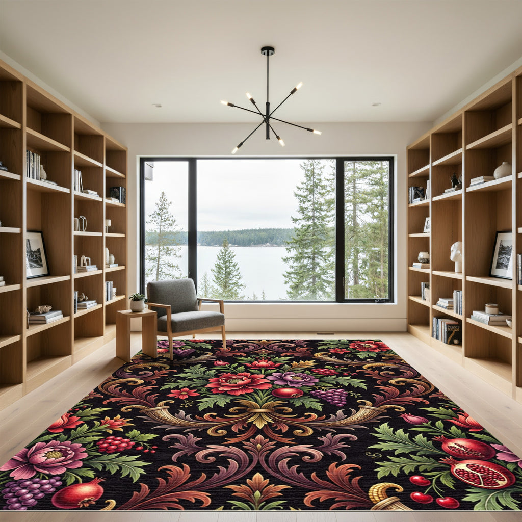 Rich Floral Cornucopia Accents Rug