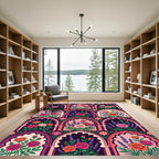 Archival Floral Lavender Rose Garden Rug