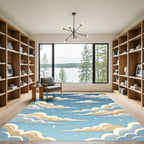 Celestial Clouds and Creamy Starry Sky Rug