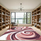 Earthy Rose Abstract Swirling Wave Rug
