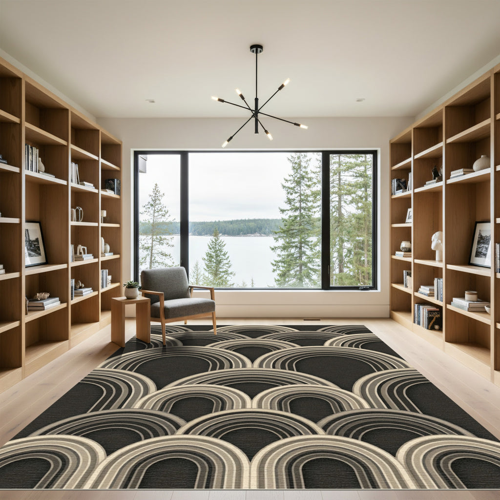 Art Deco Gray Archway Composition Rug