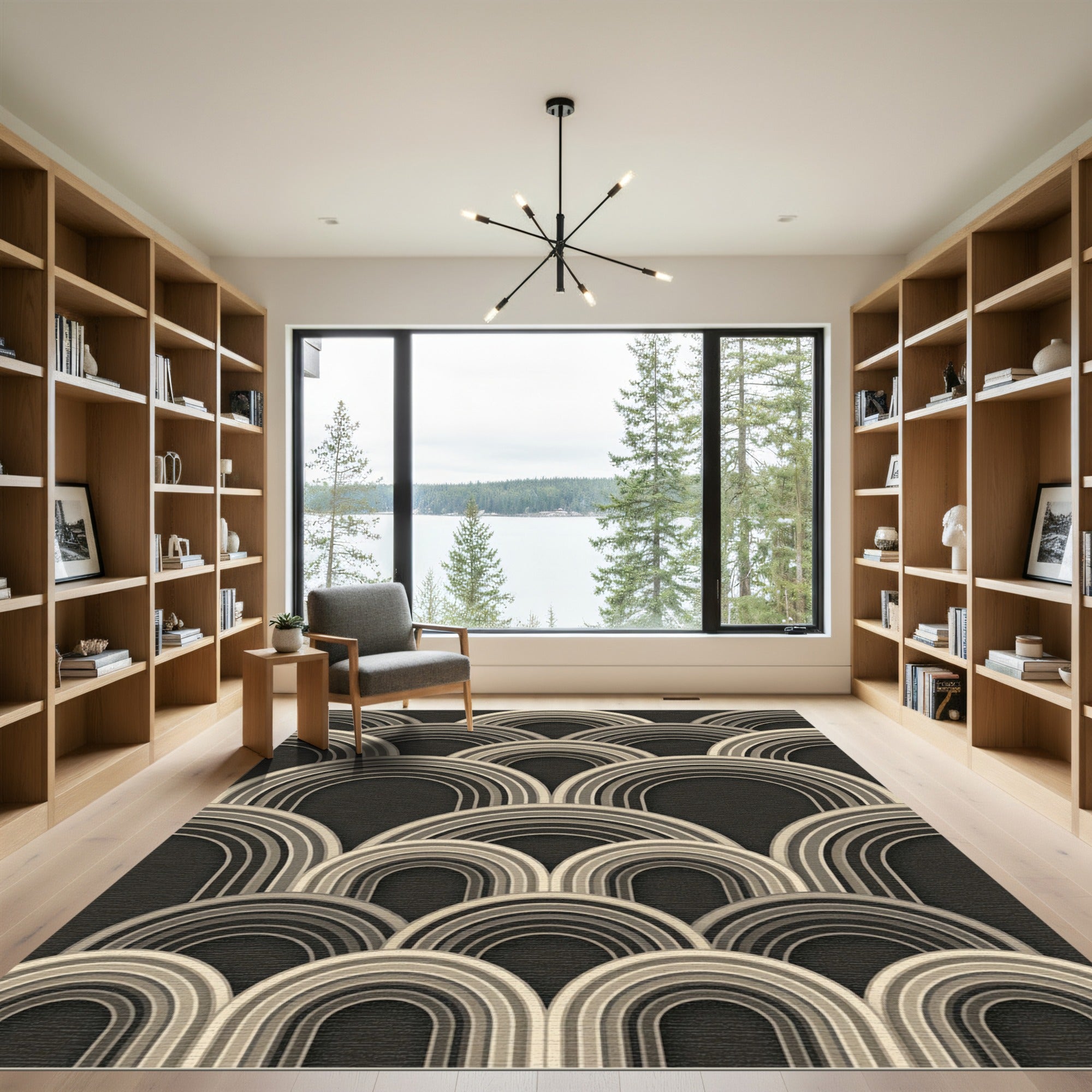 Art Deco Gray Archway Composition Rug