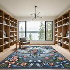 Elegant Rose and Tulip Ribbon Bouquet Rug