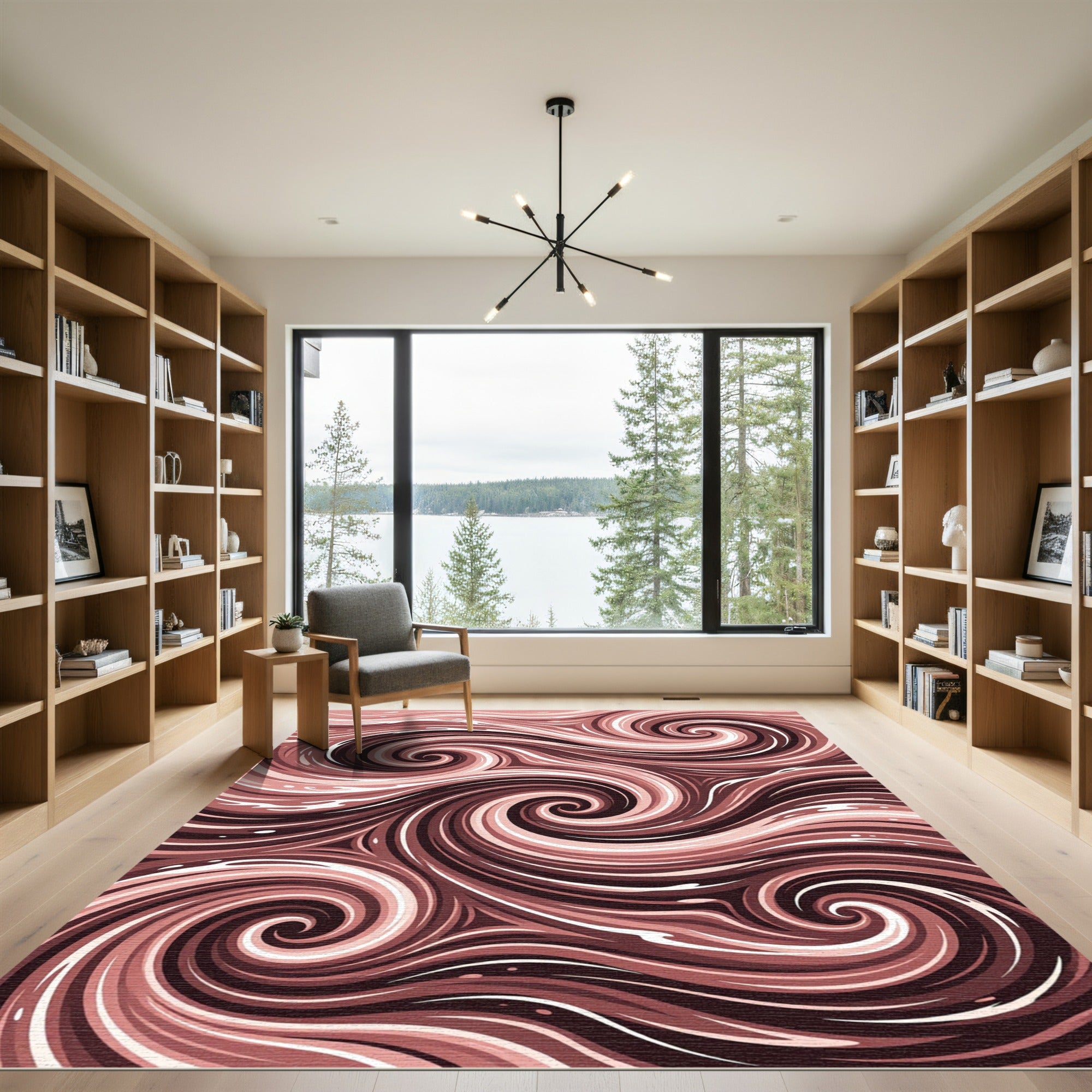 Rose Swirl Marble Flow Rug