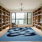 Black Ink Zen Swirl Infinite Loop Rug