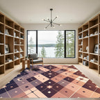 Rich Burgundy Diamond Lattice Rug