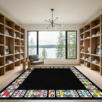 Colorful Alphabet Border Geometric Rug