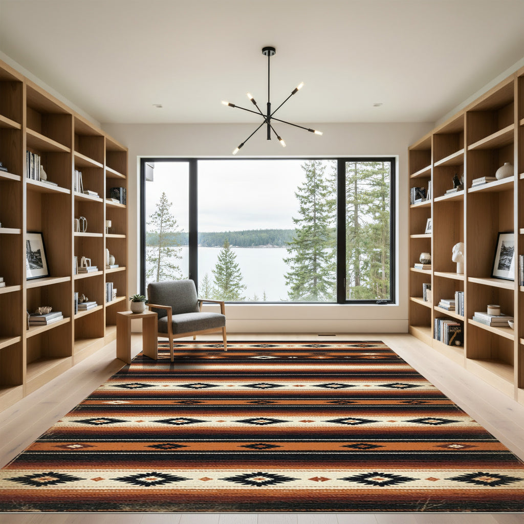 Earthy Tone Diamond Stripe Rug