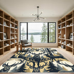 Majestic Forest Stag Cream Gold Rug