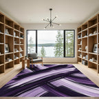 Purple Brushstroke Abstract Flow Rug