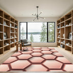 Blush Pink Hexagonal Overlay Rug