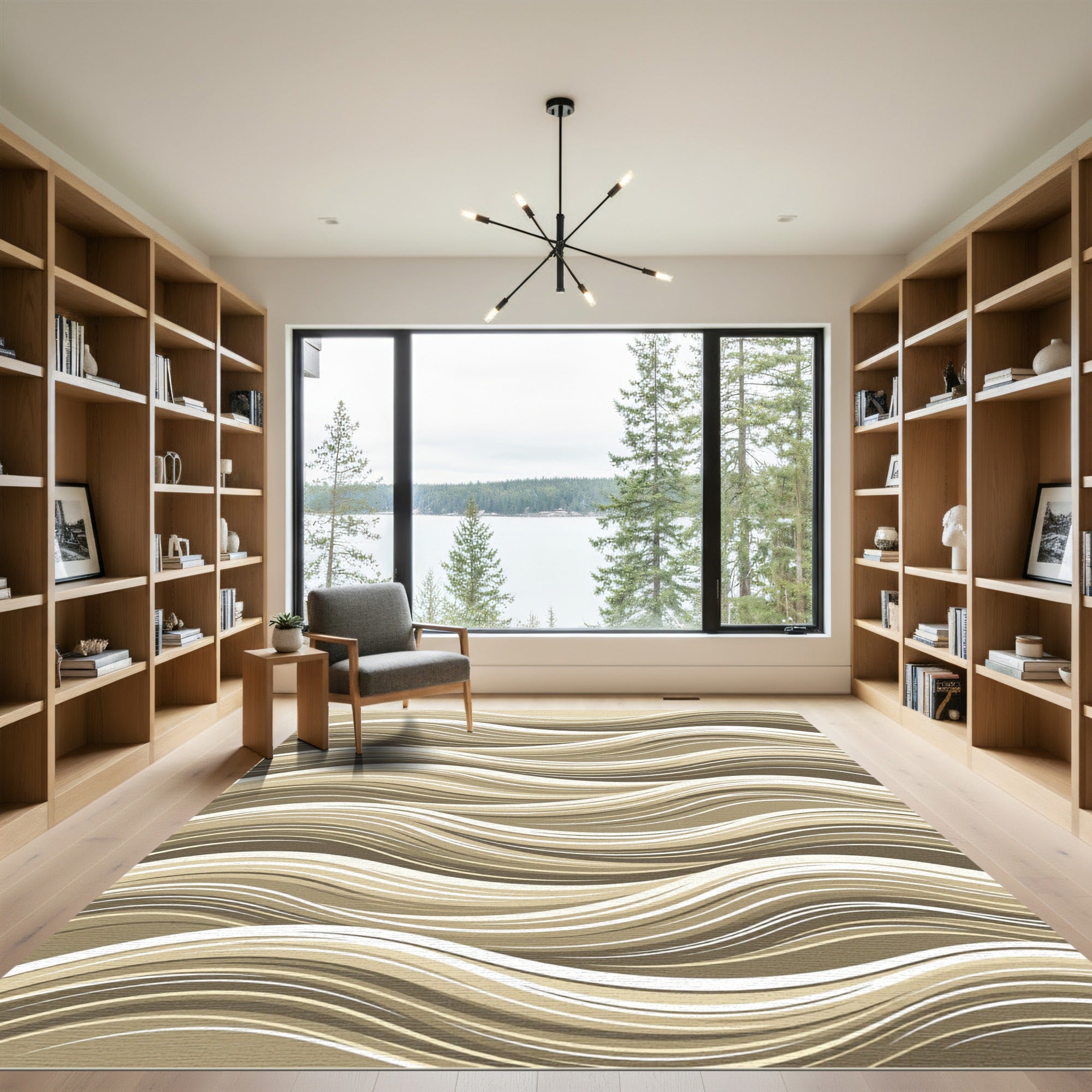 Sandy Dune Abstract Wave Design Rug