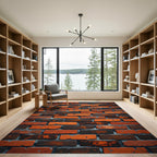 Weathered Industrial Red Brick Texture Rug