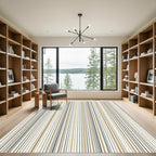 Modern Neutral Striped Earthy Tones Rug