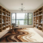 Rich Earthy Swirl Abstract Rug