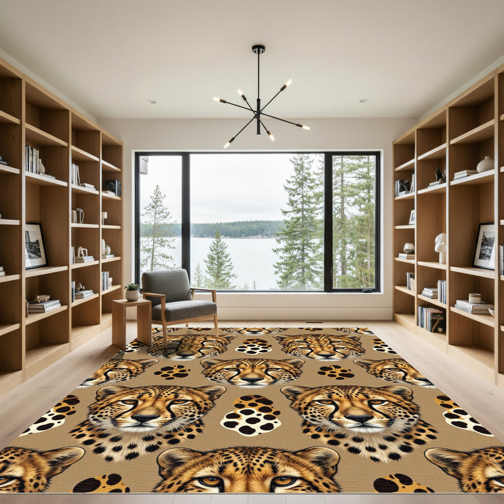 Brown Cheetah Spot Repeat Rug