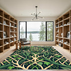 Enchanted Forest Antler Ivy Botanical Rug