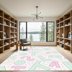 Pastel Alphabet Scatter Confetti Rug