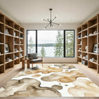 Organic Neutral Coffee Ink Blot Rug