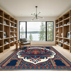 Crimson Blue Lotus Archway Rug