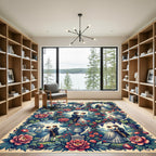 Romantic Victorian Floral Garden Couple Tapestry Rug