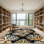 Golden Coral Underwater Branch Arrangement Rug