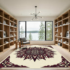 Red Cream Mandala Ornament Rug