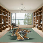 Fierce Tiger Orange Stripe Portrait Rug