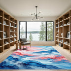 Watercolor Abstract Mist Mountain Landscape Rug