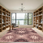 Rosy Sunburst Starburst Atomic Design Rug