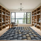 Metallic Interlocking Weave Gold Silver Rug