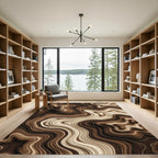 Earthy Tones Swirling Abstract Rug