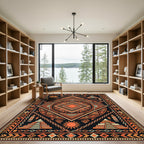 Geometric Aztec Sun Diamond Earth Rug