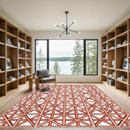 Copper Geometric Lattice Linear Grid Rug