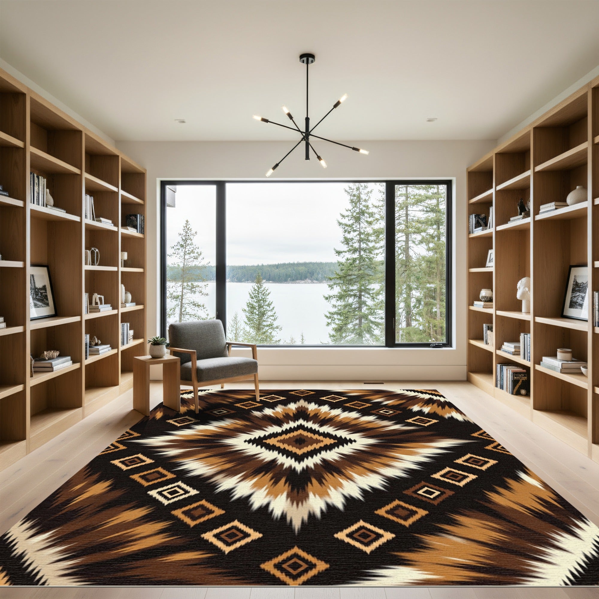 Earthy Diamond Sunburst Rug