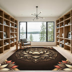 Golden Lotus Medallion Earthy Bronze Rug