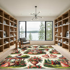 Courting Garden Floral Rose Vase Scene Rug