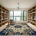 Celestial Gold and Navy Astral Starry Rug