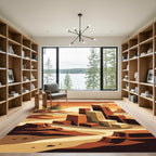 Terracotta Geometric Desert Mesa Rug