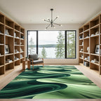 Serene Green Dune Swirls Rug