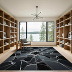 Monochromatic Shattered Glass Geometric Abstract Rug