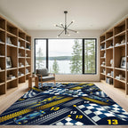 Dynamic Race Track Checkered Flag Graphic Rug
