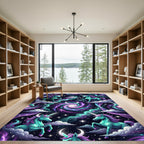Cosmic Iridescent Unicorn Galaxy Swirl Rug