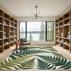 Verdant Forest Fern Fronds Rug