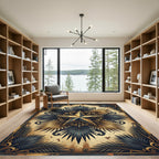 Vintage Gold Star Tropical Palm Foliage Rug