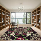 Baroque Cherub Rose Pomegranate Medallion Rug