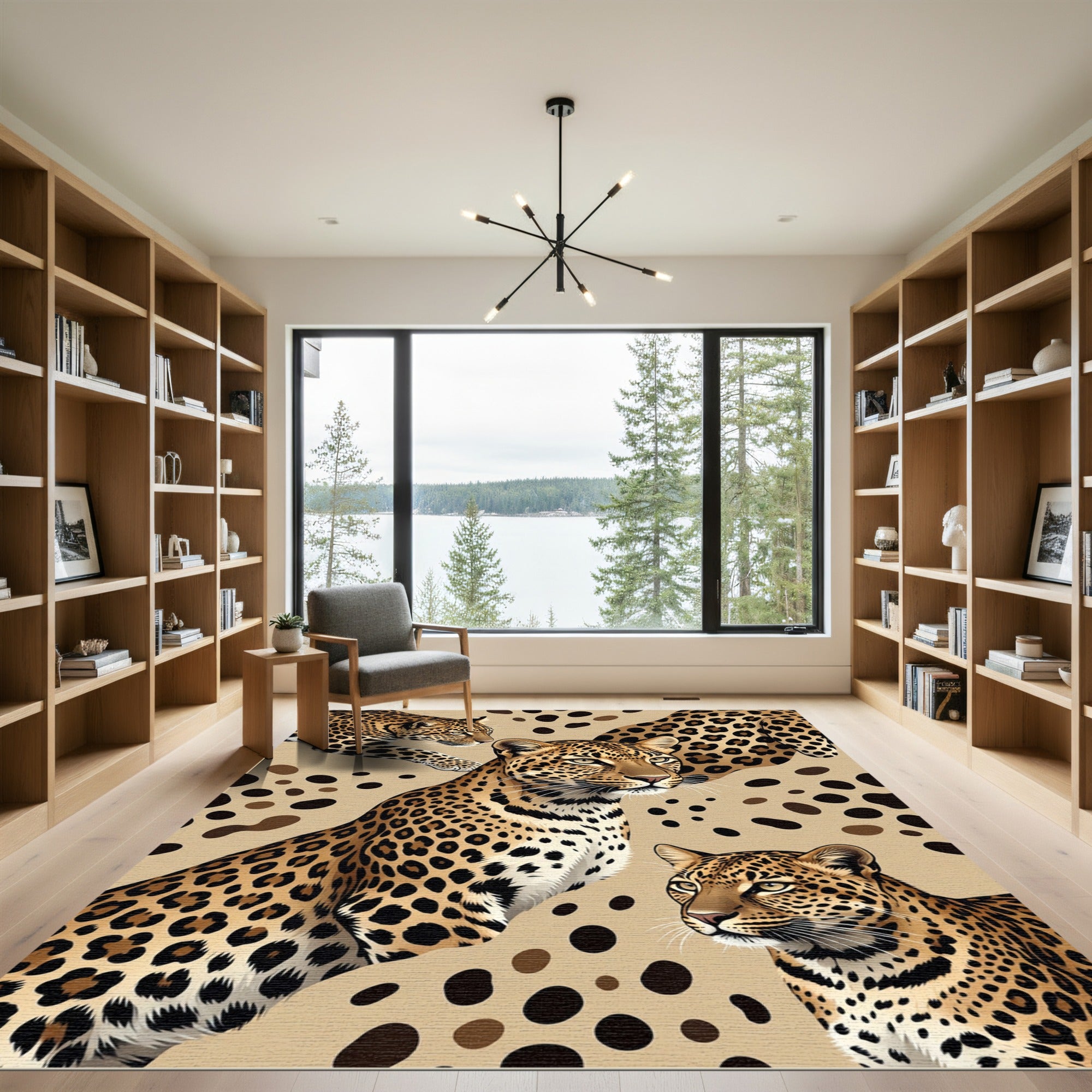 Leopard Spots Wildlife Collage Rug